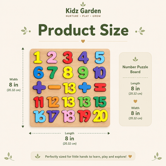 Wooden Number Learning Puzzle Board Math & Counting Toy