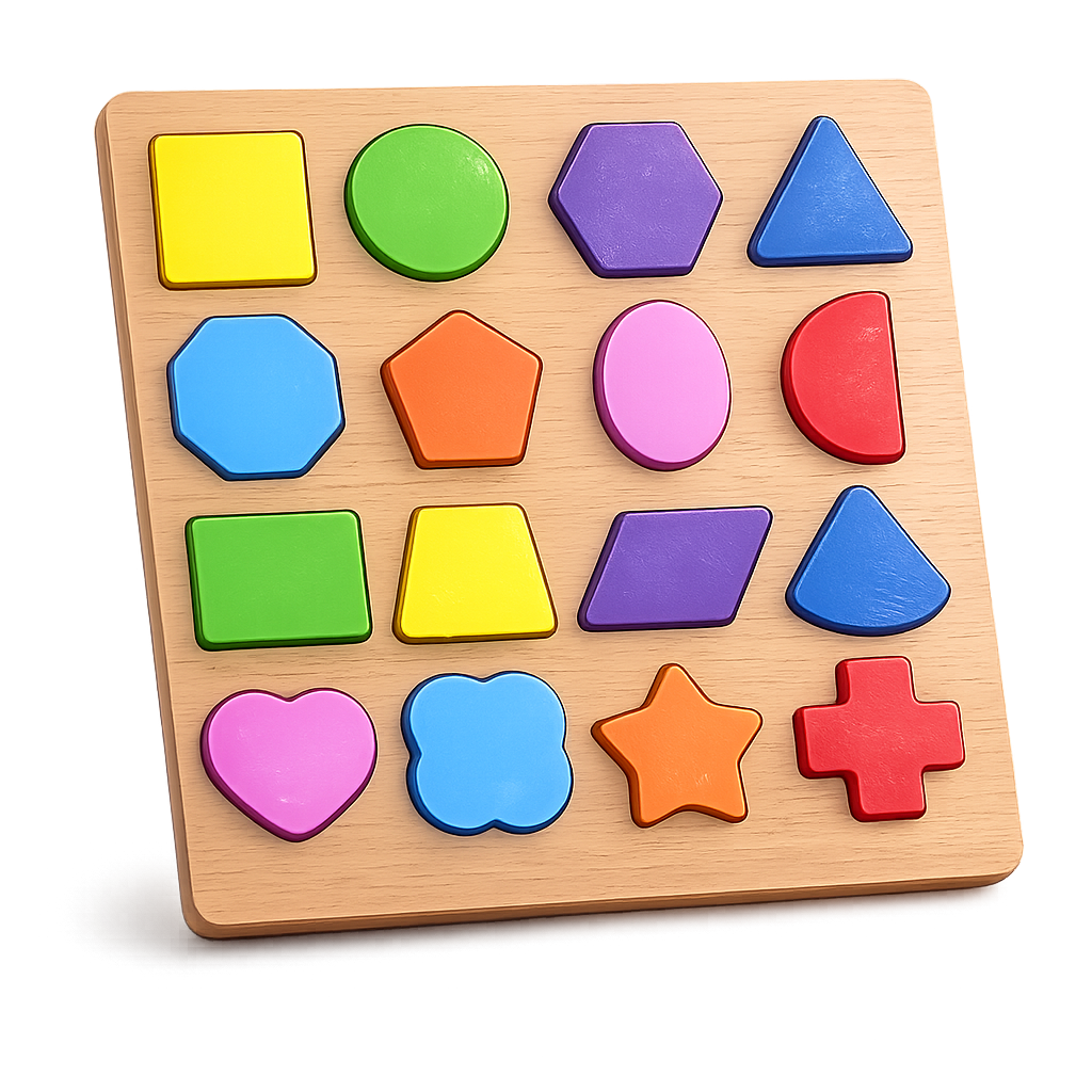 Wooden Shapes Puzzle Board for Kids