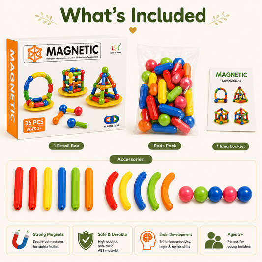 Magnetic 36 Construction Building Set