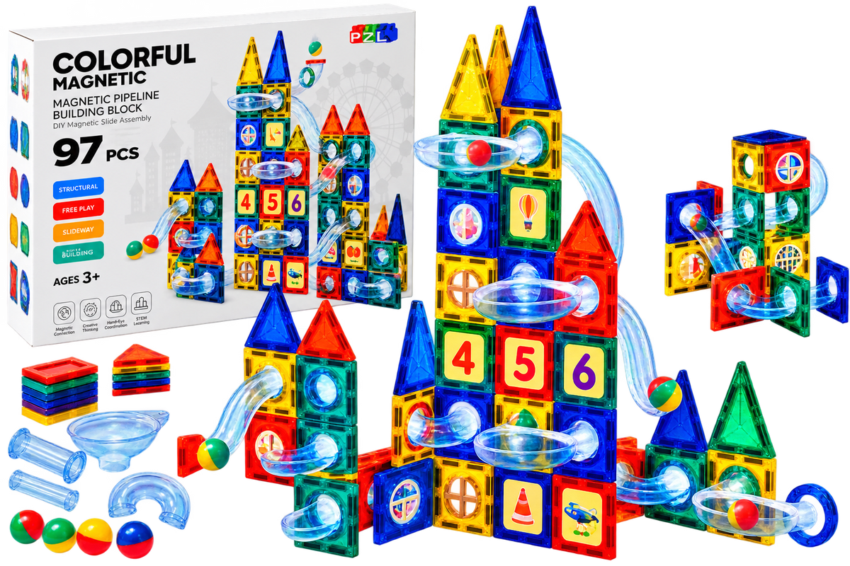 Magnetic Marble Run Building Blocks for Kids
