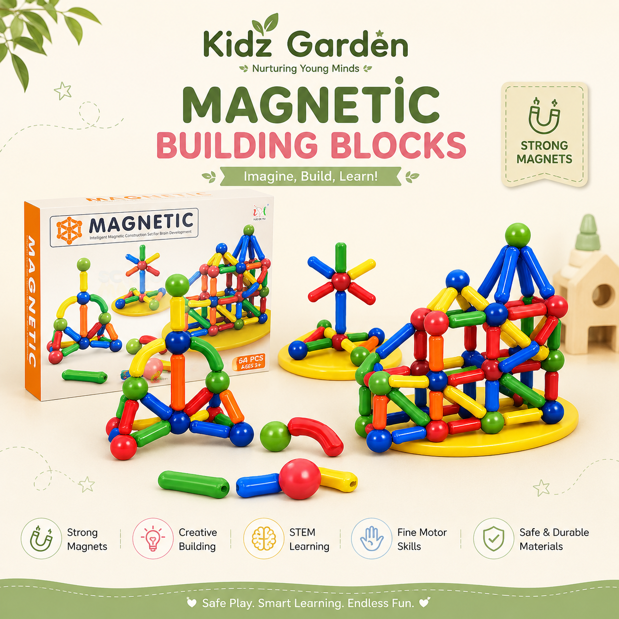 Magnetic Building Blocks – Creative STEM Learning Toy for Kids