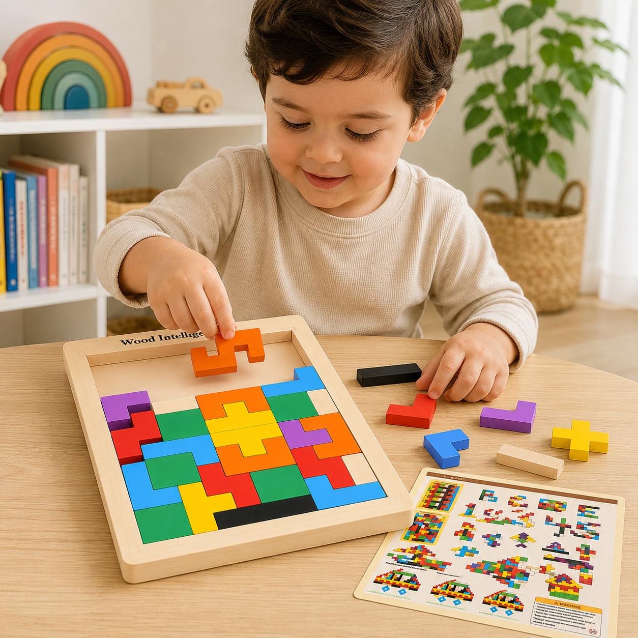 Wooden Intelligence Puzzle Board | Educational Brain Teaser Toy