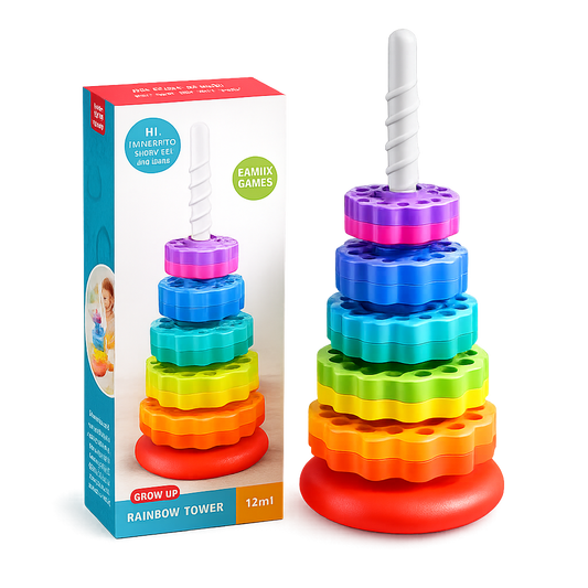 Rainbow Stacking Rings Toy for Toddlers | Learning Toy