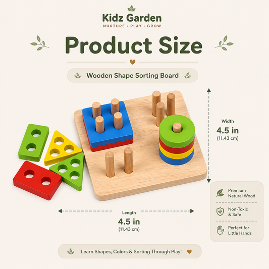 Montessori Shape Sorting & Stacking Board Learning Toy