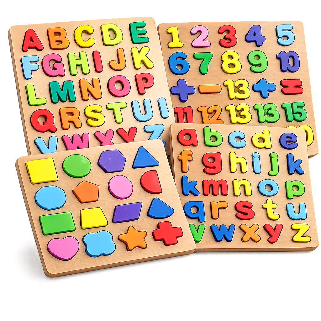 4-in-1 Wooden Learning Puzzle Board Set For Kidz
