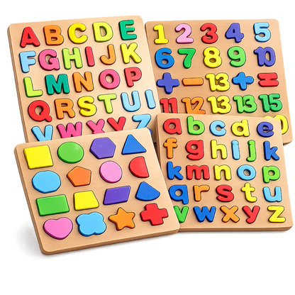 4-in-1 Wooden Learning Puzzle Board Set For Kidz