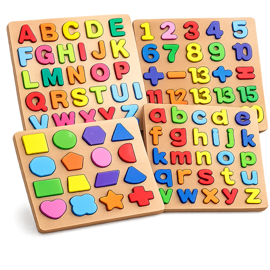4-in-1 Wooden Learning Puzzle Board Set For Kidz