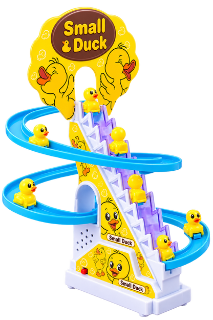 Electric Sliding Duck / Doaremon Climbing Stairs Toy with Music & Lights –