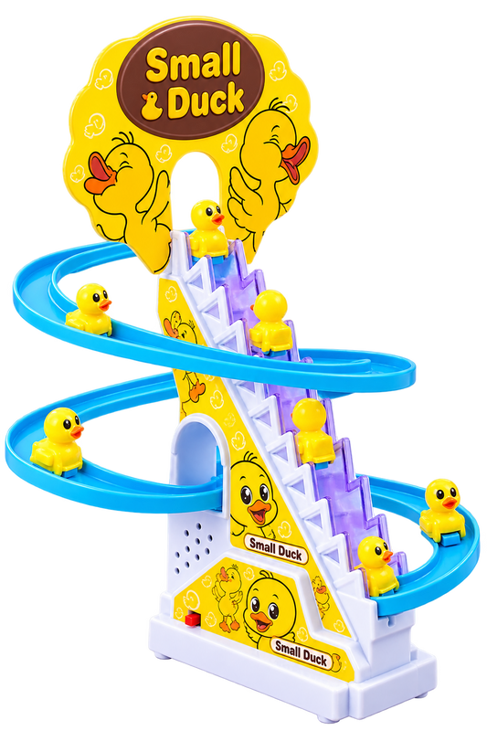 Electric Sliding Duck / Doaremon Climbing Stairs Toy with Music & Lights –