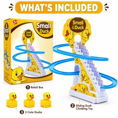 Electric Sliding Duck / Doaremon Climbing Stairs Toy with Music & Lights –