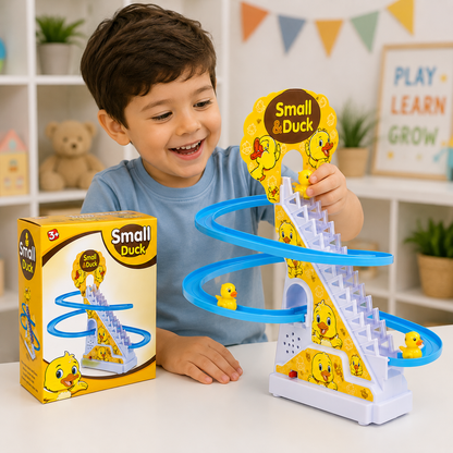 Electric Sliding Duck / Doaremon Climbing Stairs Toy with Music & Lights –