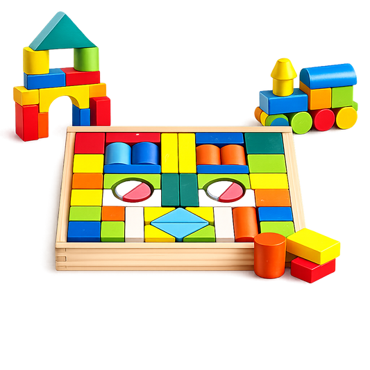 Wooden Puzzle Building Block Set- Construction Toy