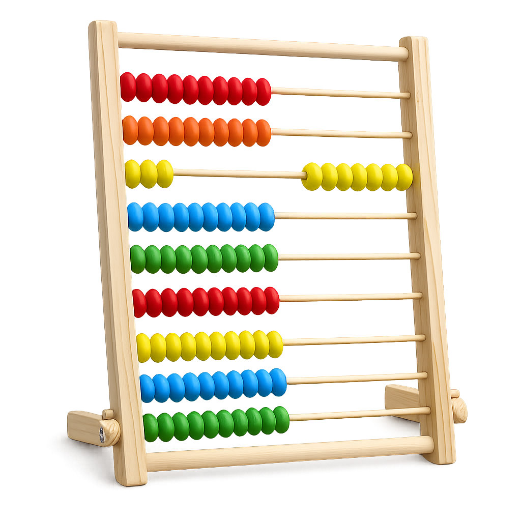 Montessori Wooden 10 Rows Abacus Counting Frame