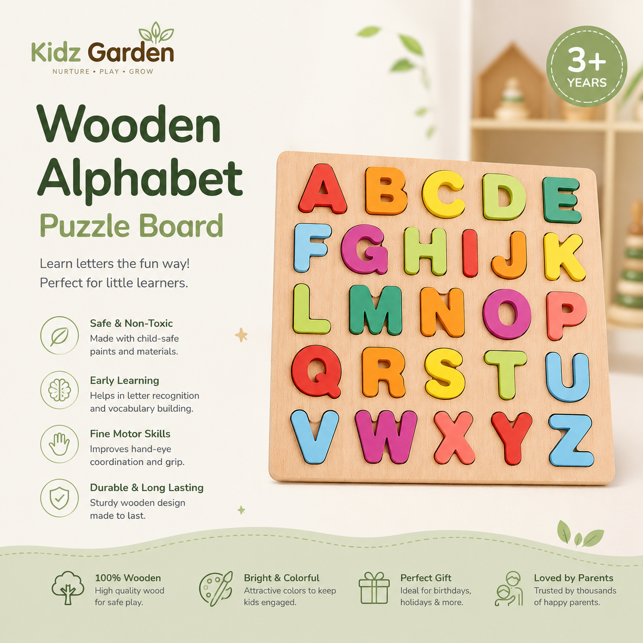 Alphabet Learning Puzzle Board