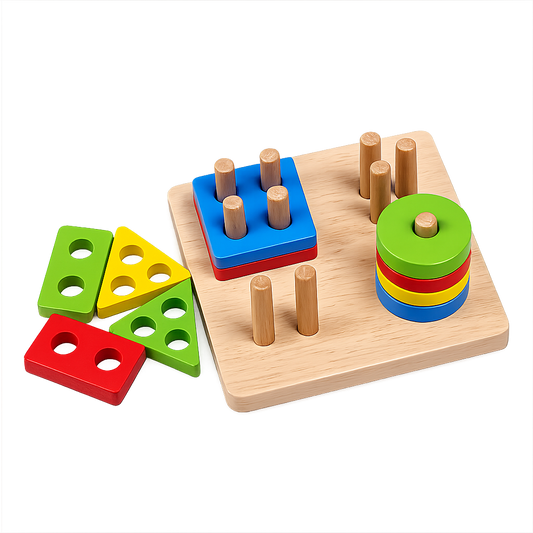Montessori Shape Sorting & Stacking Board