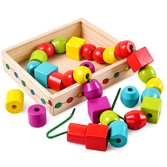 Montessori Wooden Lacing Beads Learning Toy