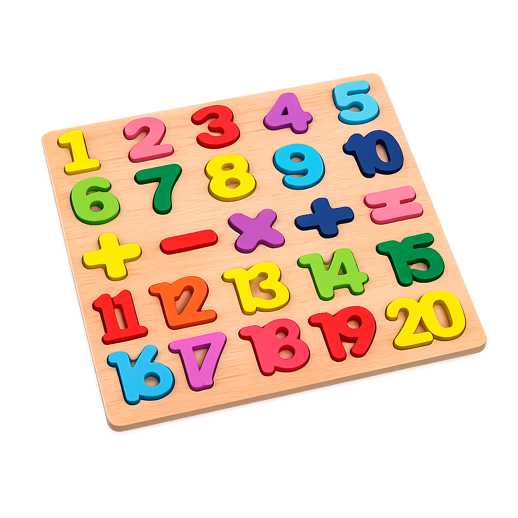 Wooden Number Learning Puzzle Board