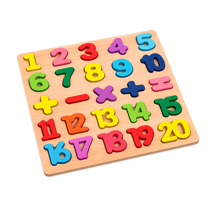 Wooden Number Learning Puzzle Board Math & Counting Toy