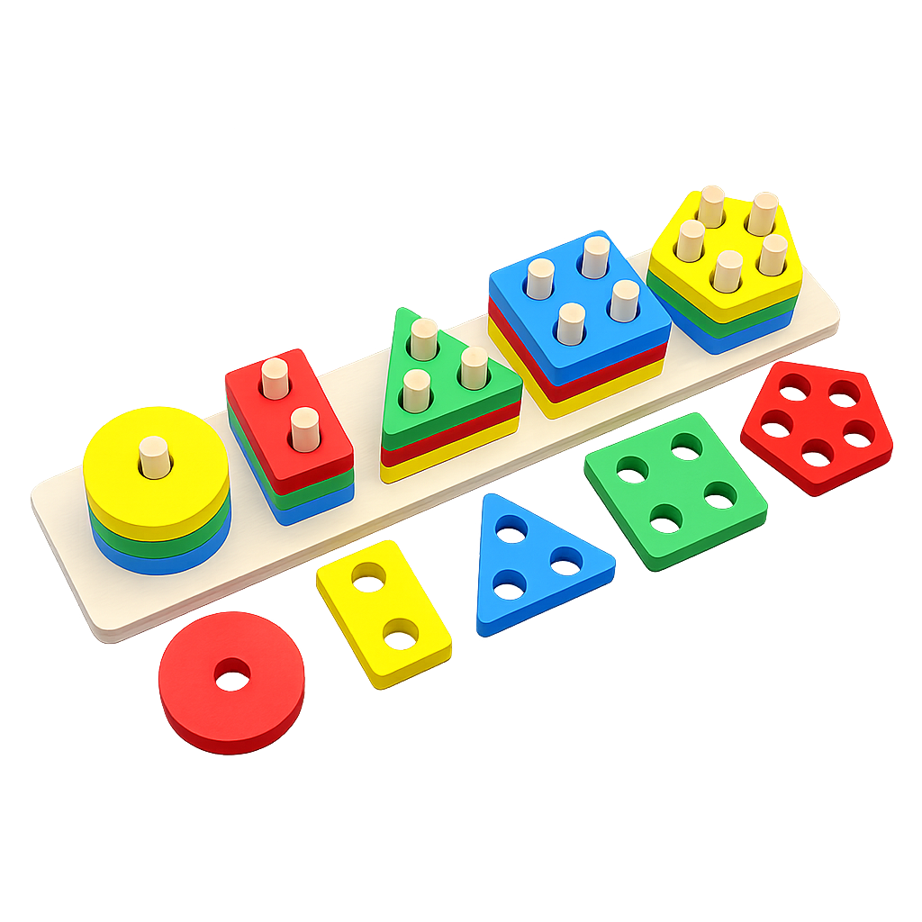 Montessori Shape Sorting & Stacking Board