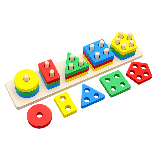 Montessori Shape Sorting & Stacking Board