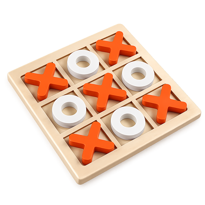 Wooden Tic Tac Toe Puzzle Board Game for Kids