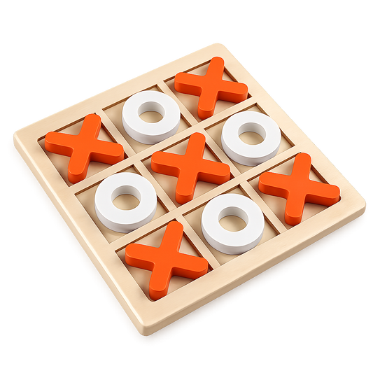 Wooden Tic Tac Toe Puzzle Board