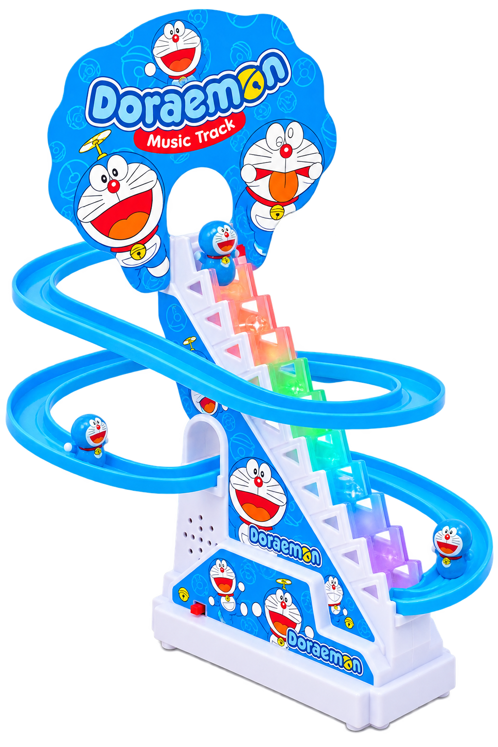 Electric Sliding Duck / Doaremon Climbing Stairs Toy with Music & Lights –