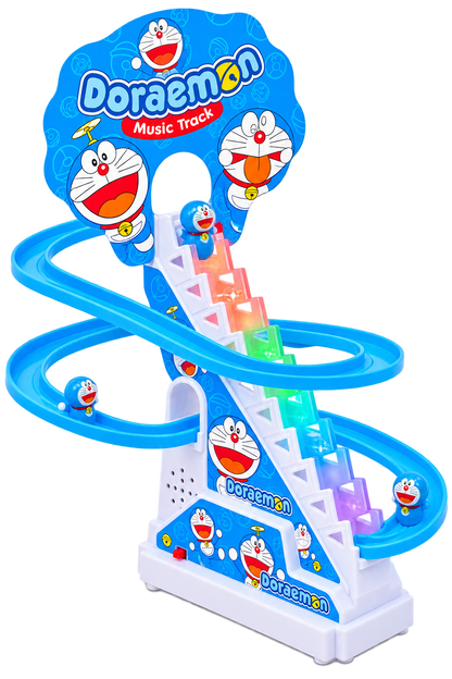 Electric Sliding Duck / Doaremon Climbing Stairs Toy with Music & Lights –