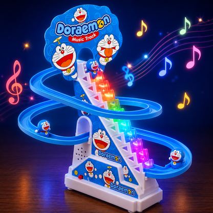 Electric Sliding Duck / Doaremon Climbing Stairs Toy with Music & Lights –