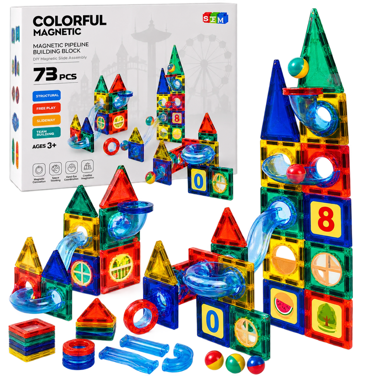 Magnetic Marble Run Building Blocks for Kids
