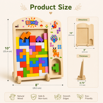 Multifunctional Wooden Block Puzzle Board