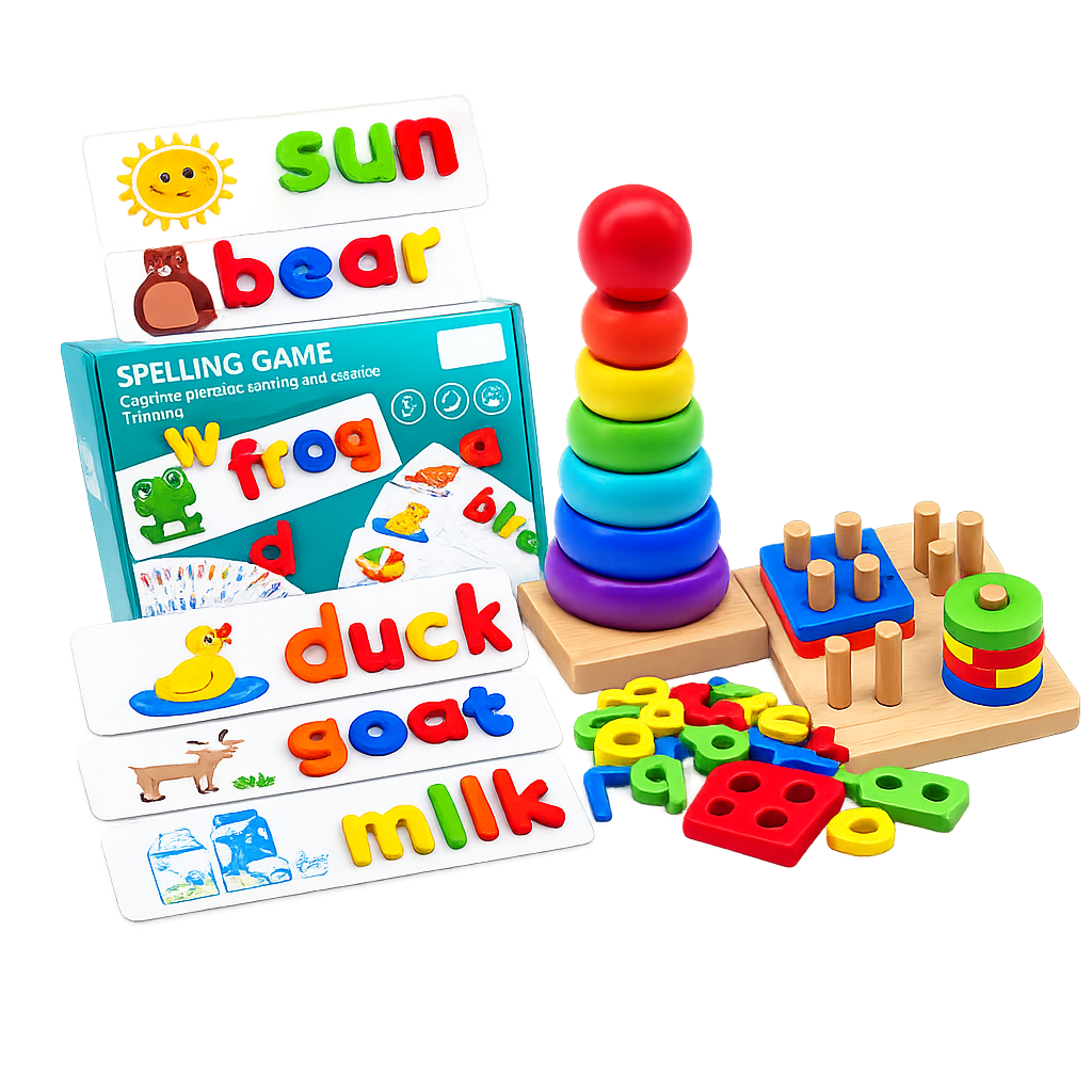 Little Genius Learning Bundle – 3-in-1 Montessori Educational Toy Set