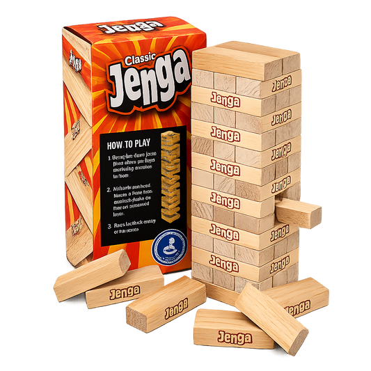 Classic Wooden Jenga Tower Game – 54 Piece Stacking Blocks for Kids & Family