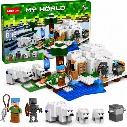 278PCS Ice House Building Blocks Set – Arctic Cabin Construction Toy