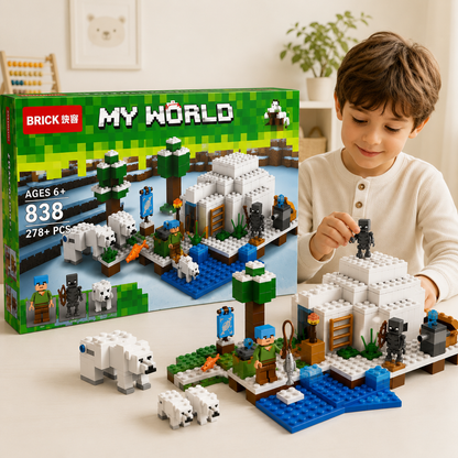 278PCS Ice House Building Blocks Set – Arctic Cabin Construction Toy