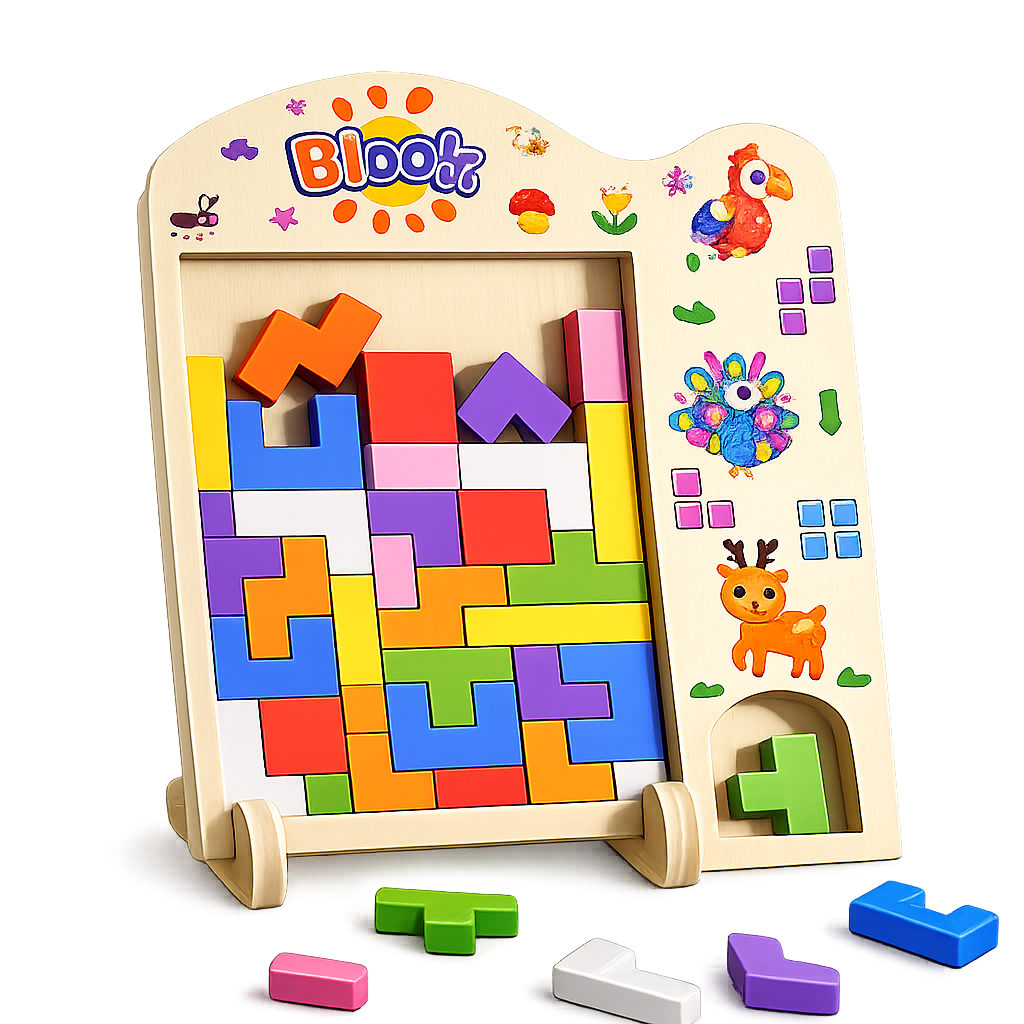 Multifunctional Wooden Block Puzzle Board