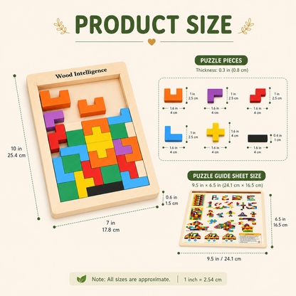 Wooden Intelligence Puzzle Board | Educational Brain Teaser Toy