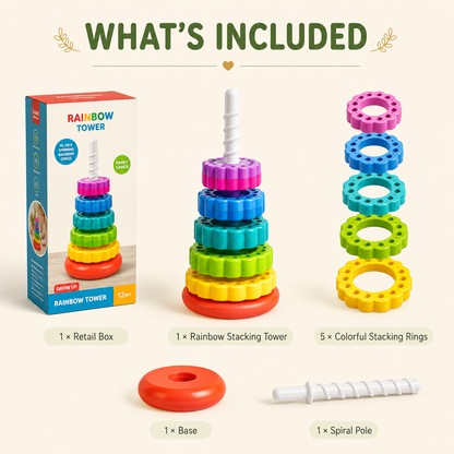 Rainbow Stacking Rings Toy for Toddlers | Learning Toy