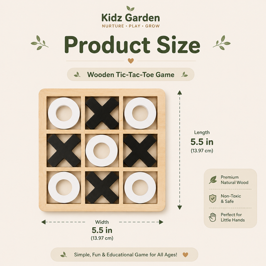 Wooden Tic Tac Toe Puzzle Board Game for Kids
