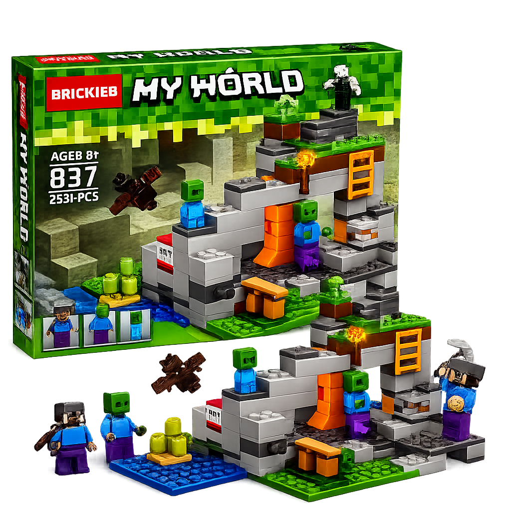 My World Zombie Cave Building Blocks Set – 253+ PCS Construction Toy